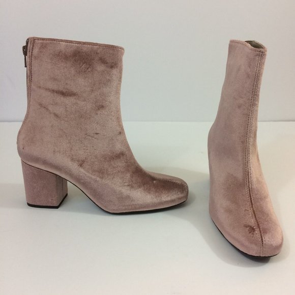 Free People Womens Boots Cecile Blush Pink Velvet Crushed Velvet Size US 9 EU 39 - Picture 2 of 9